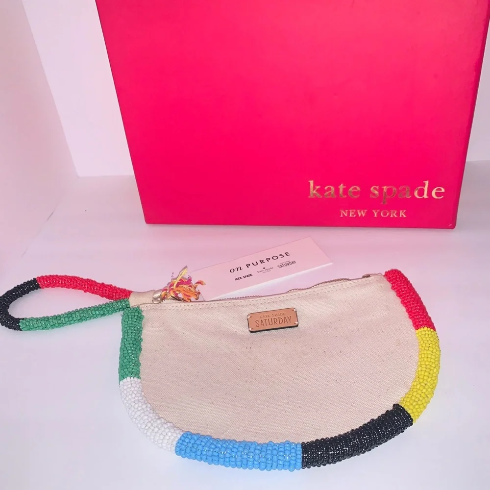 Rare-NWT - Kate Spade/Glass Beaded Clutch & Necklace - Picture 4 of 10
